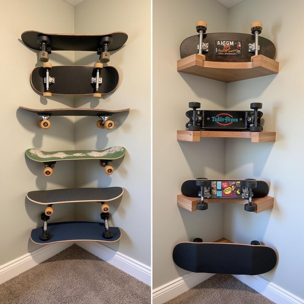 Corner Skate Shelves for Space Saving