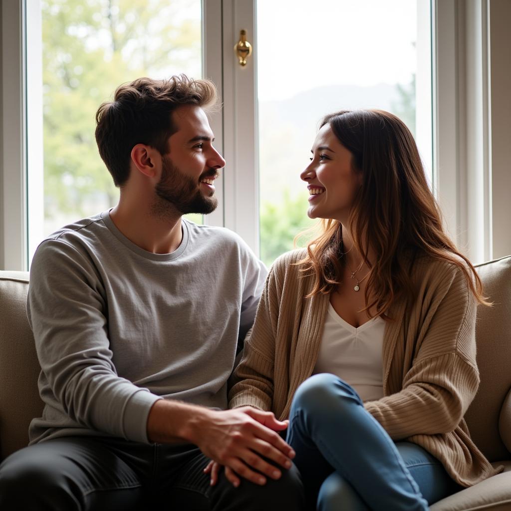 Couple Talking and Improving Communication and Intimacy