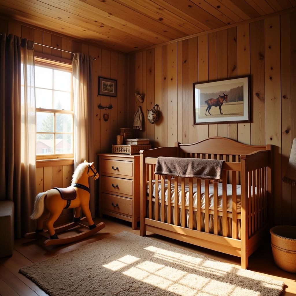 Cowboy Nursery Room Decor with Rustic Elements