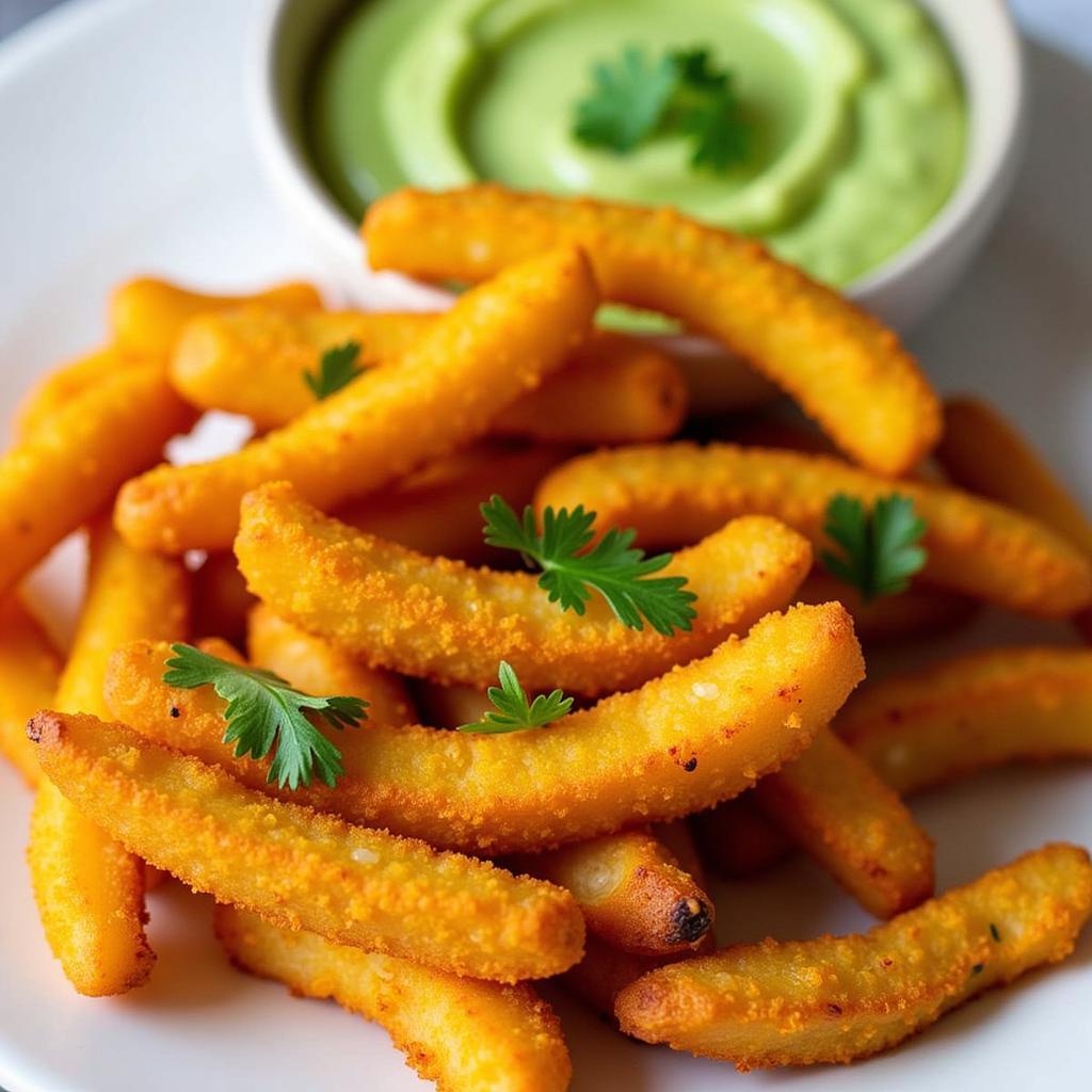 Crispy Yucca Fries with Cilantro-Lime Aioli