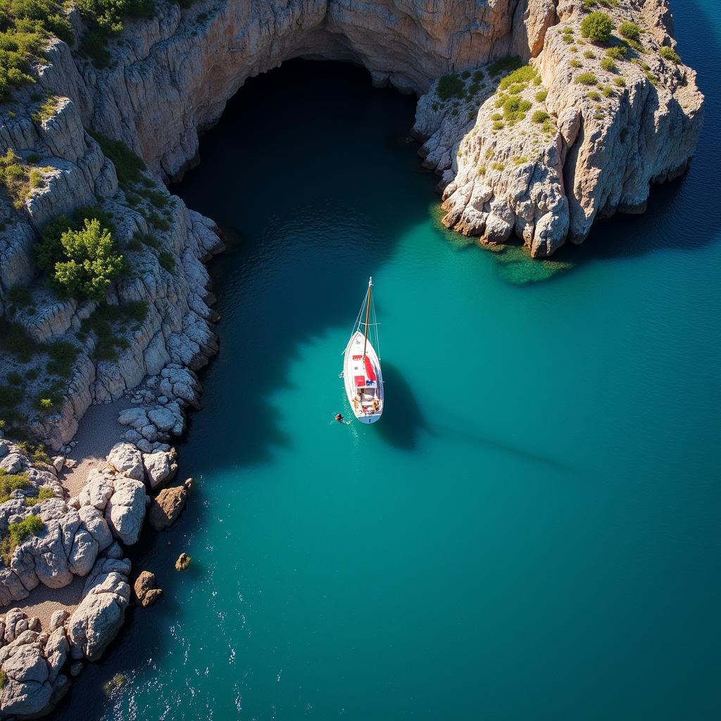 Coastal View of a Secluded Cove