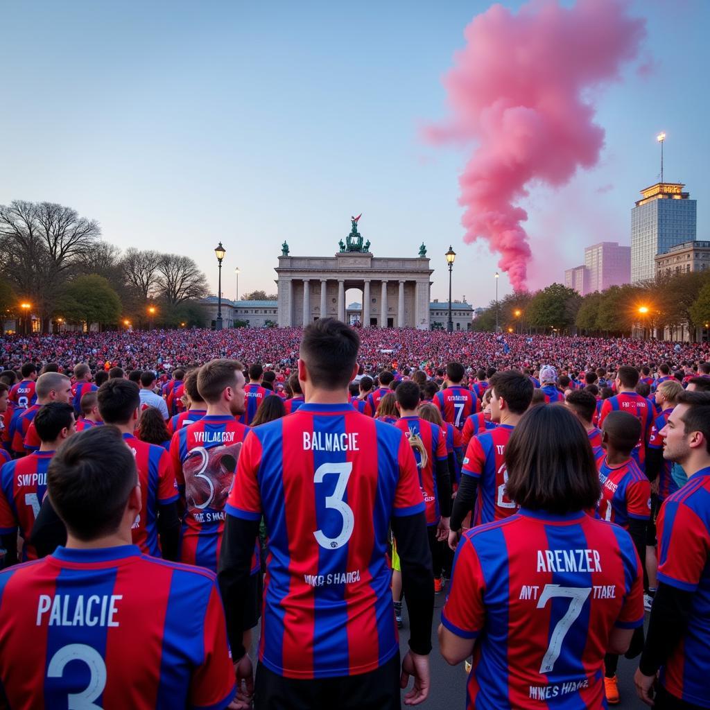 Crystal Palace Fans Wearing the 3rd Kit