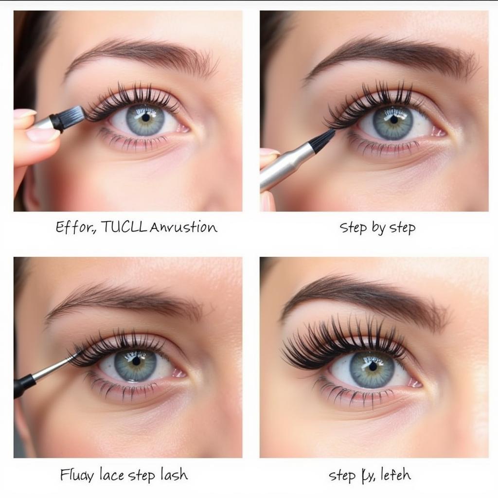 The application process of custom lashes.