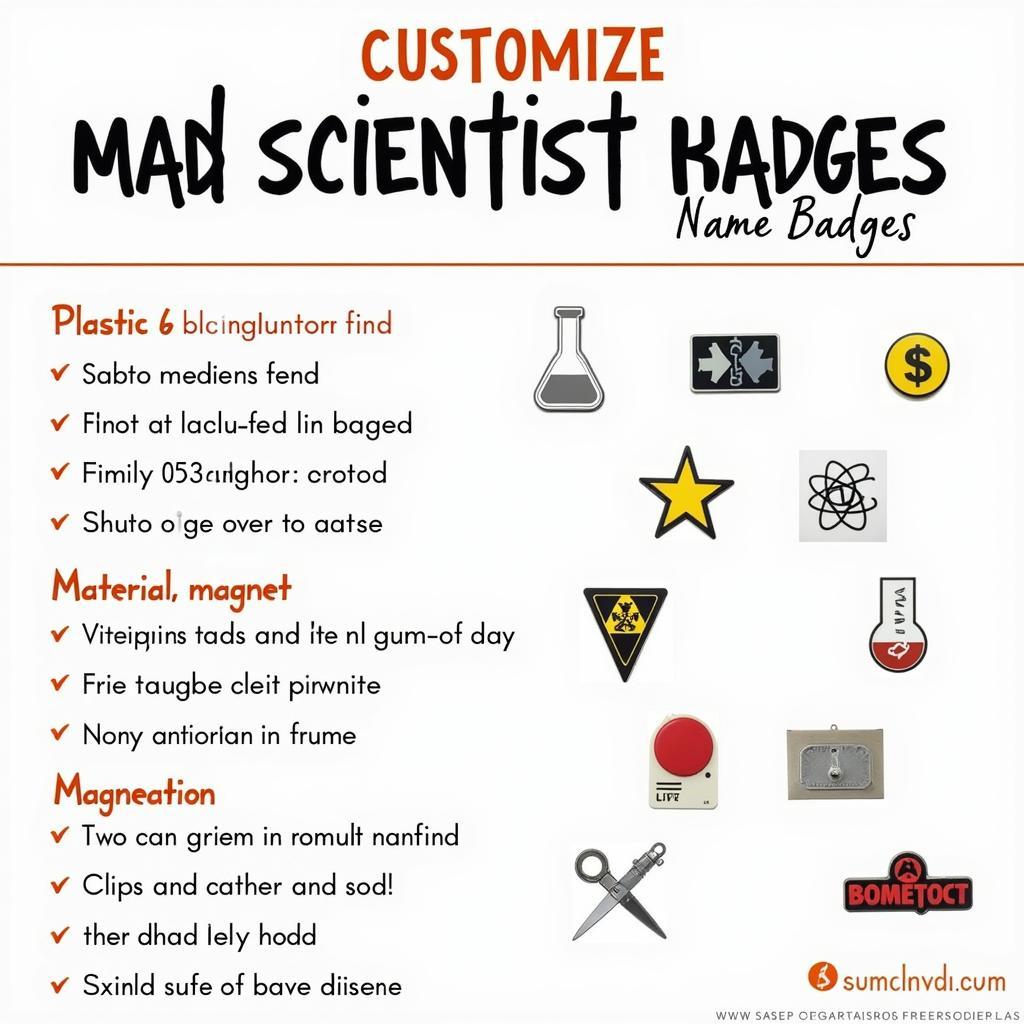 Customizable Mad Scientist Name Badges