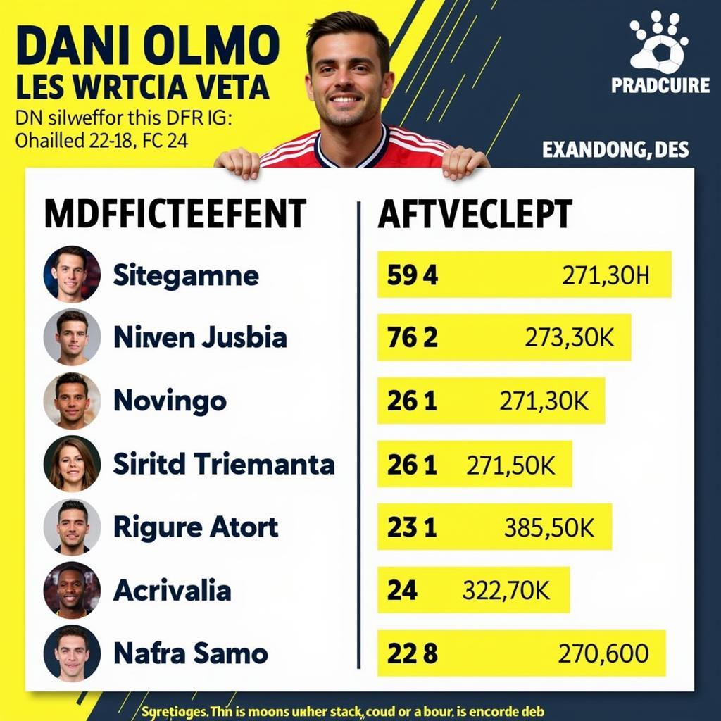 Dani Olmo's stats compared to other midfielders in FC 24