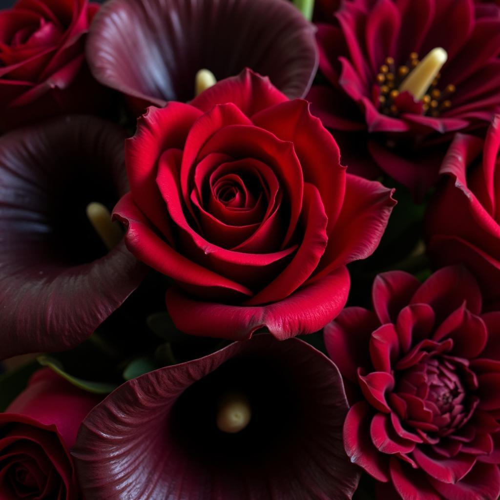 Dark and Dramatic Flower Bouquet