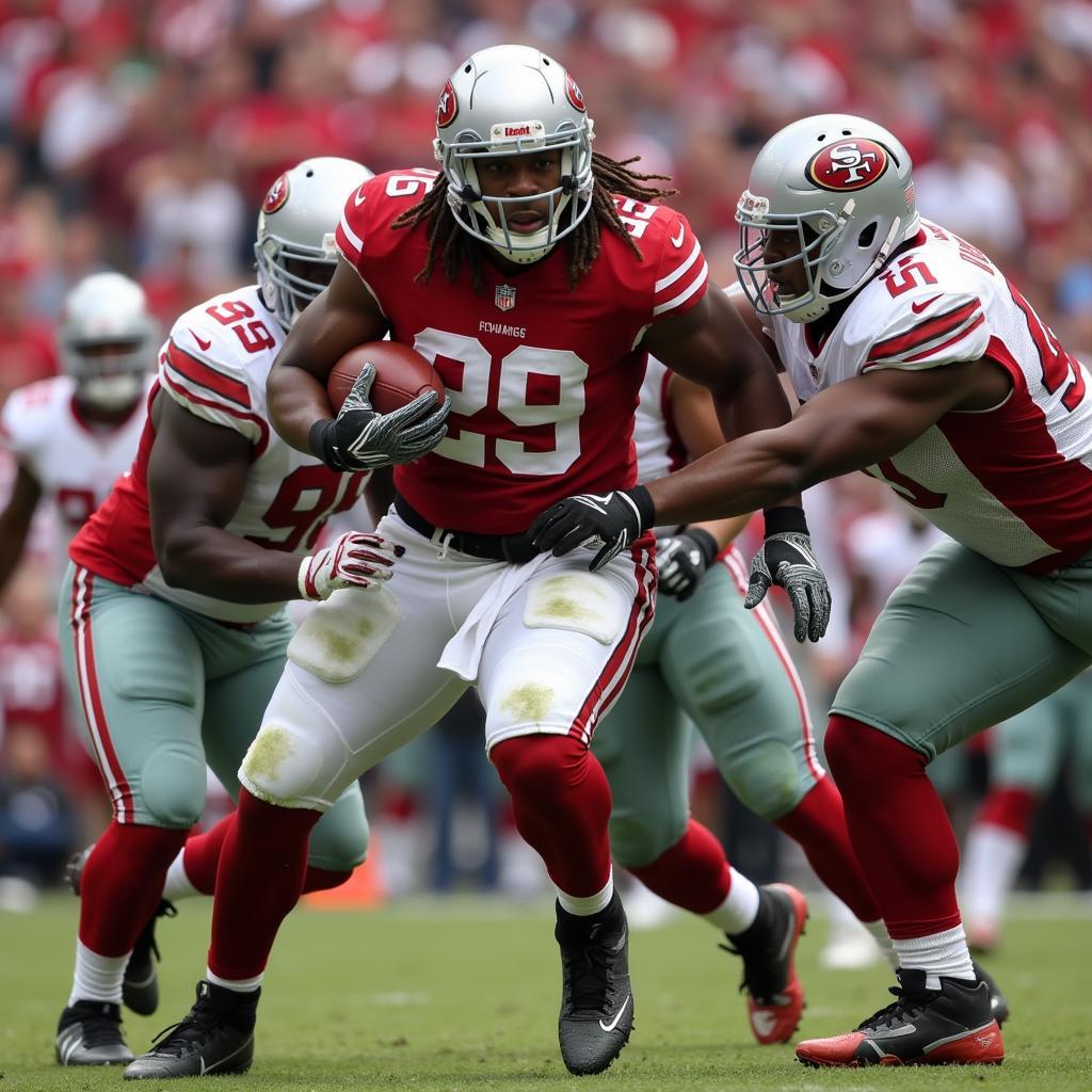 Derrick Henry showcasing his powerful running style