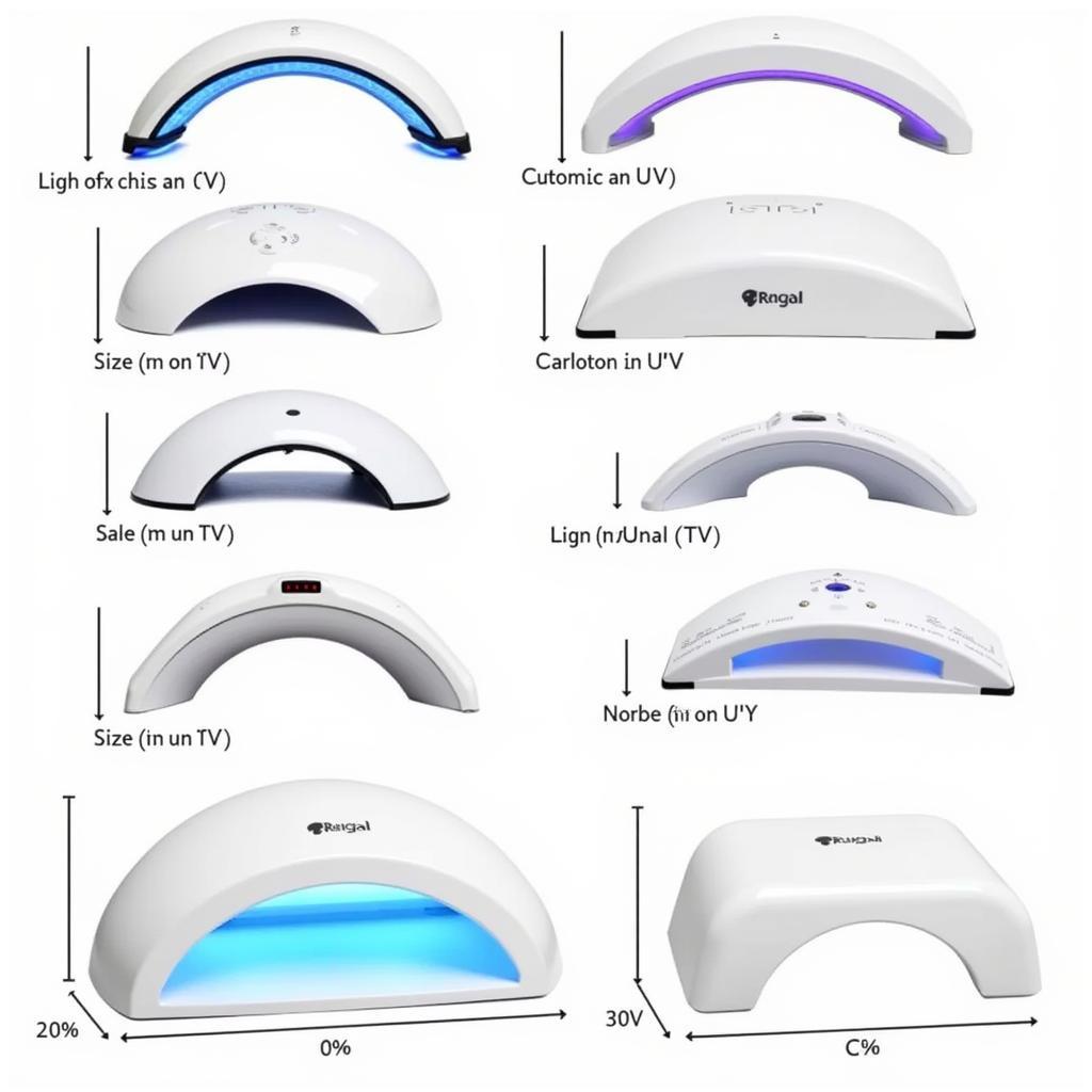 Various models of arch nail lights