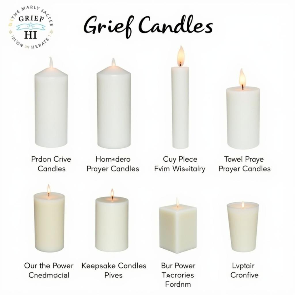 Different types of grief candles available at Grief Candles HQ