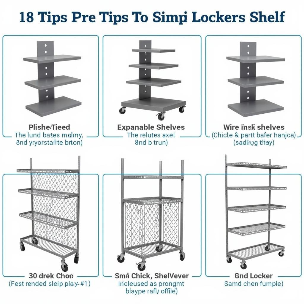 Various types of locker shelf kits available in the market