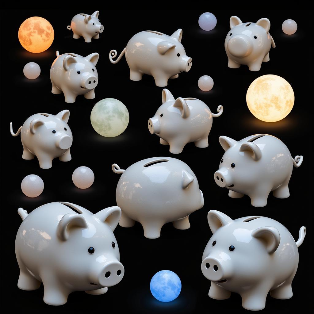 Different Moon Piggy Banks: Sizes and Designs