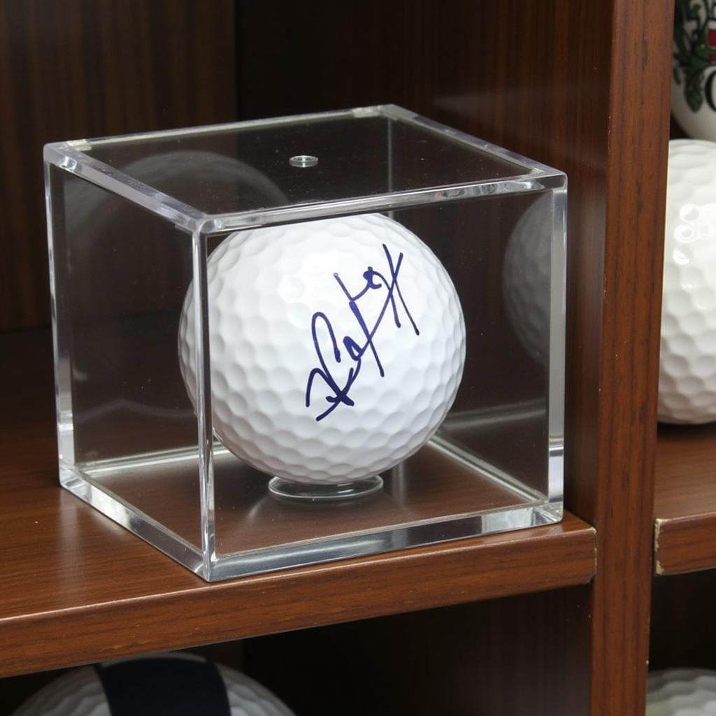 Displaying a Signed Golf Ball in a Protective Case