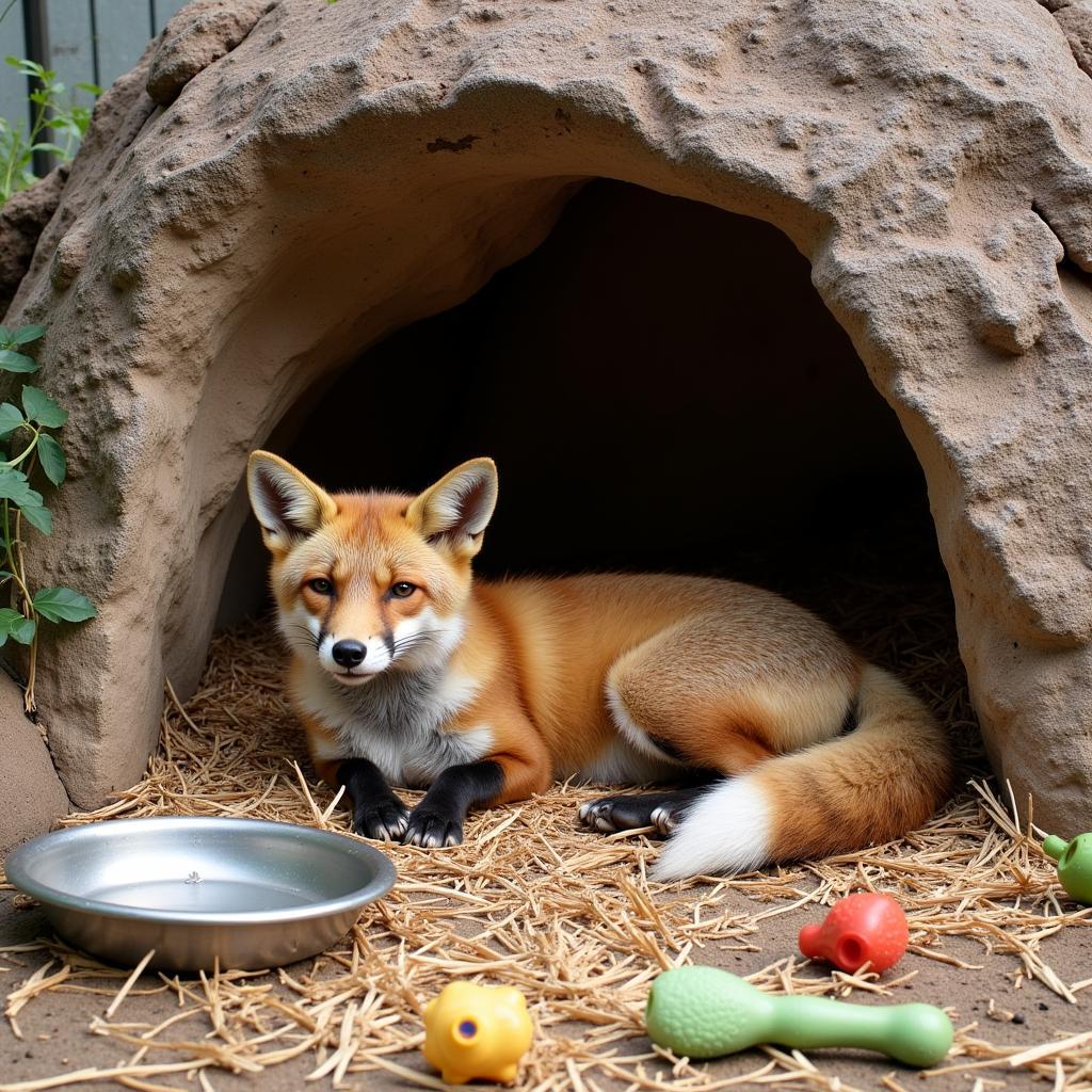 Domesticated Fox Enclosure Setup