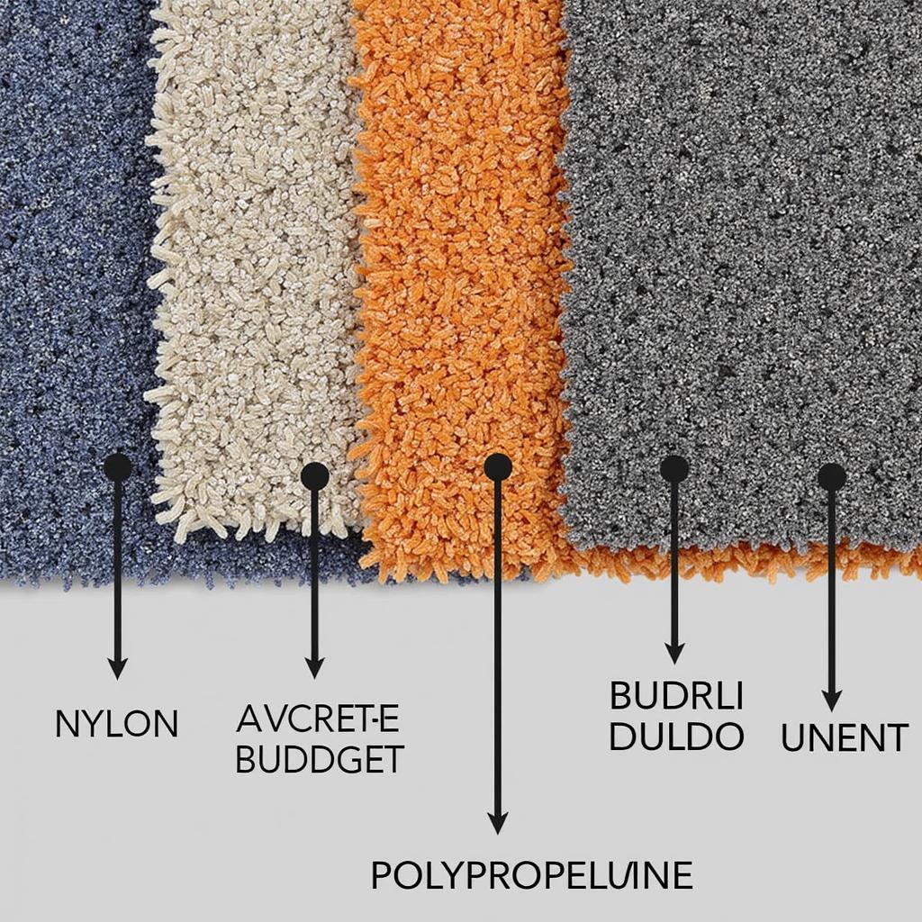 Different types of durable game carpet materials