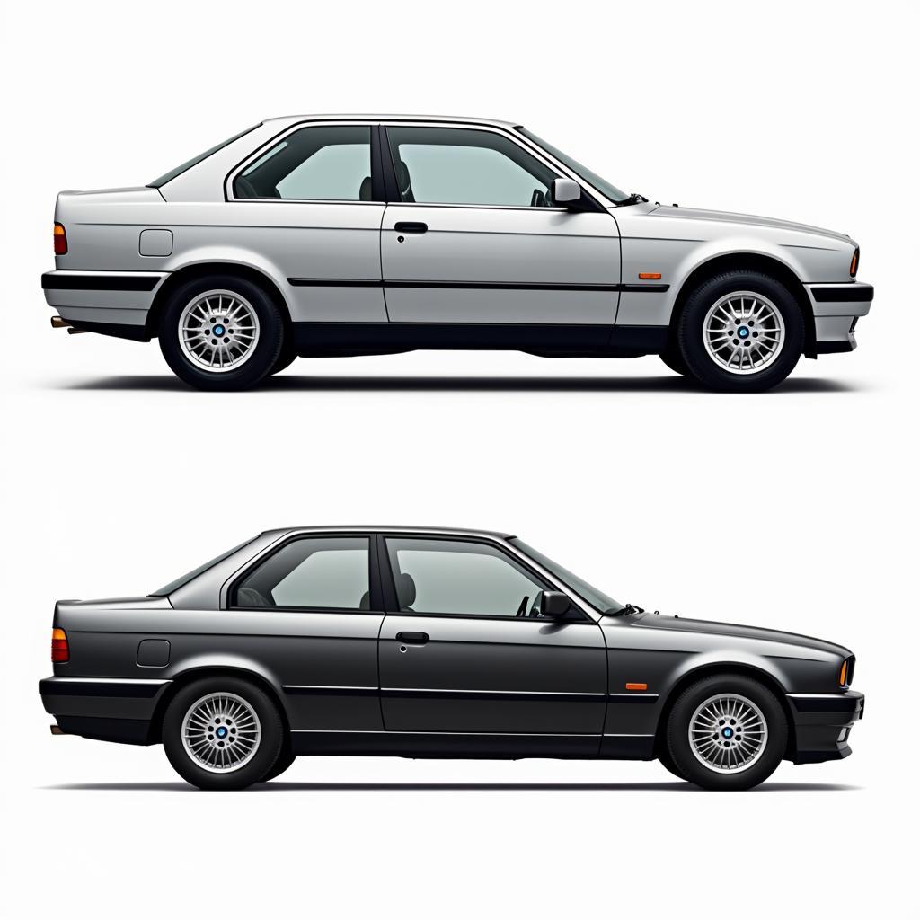 E36 and E30 Side Profile Comparison