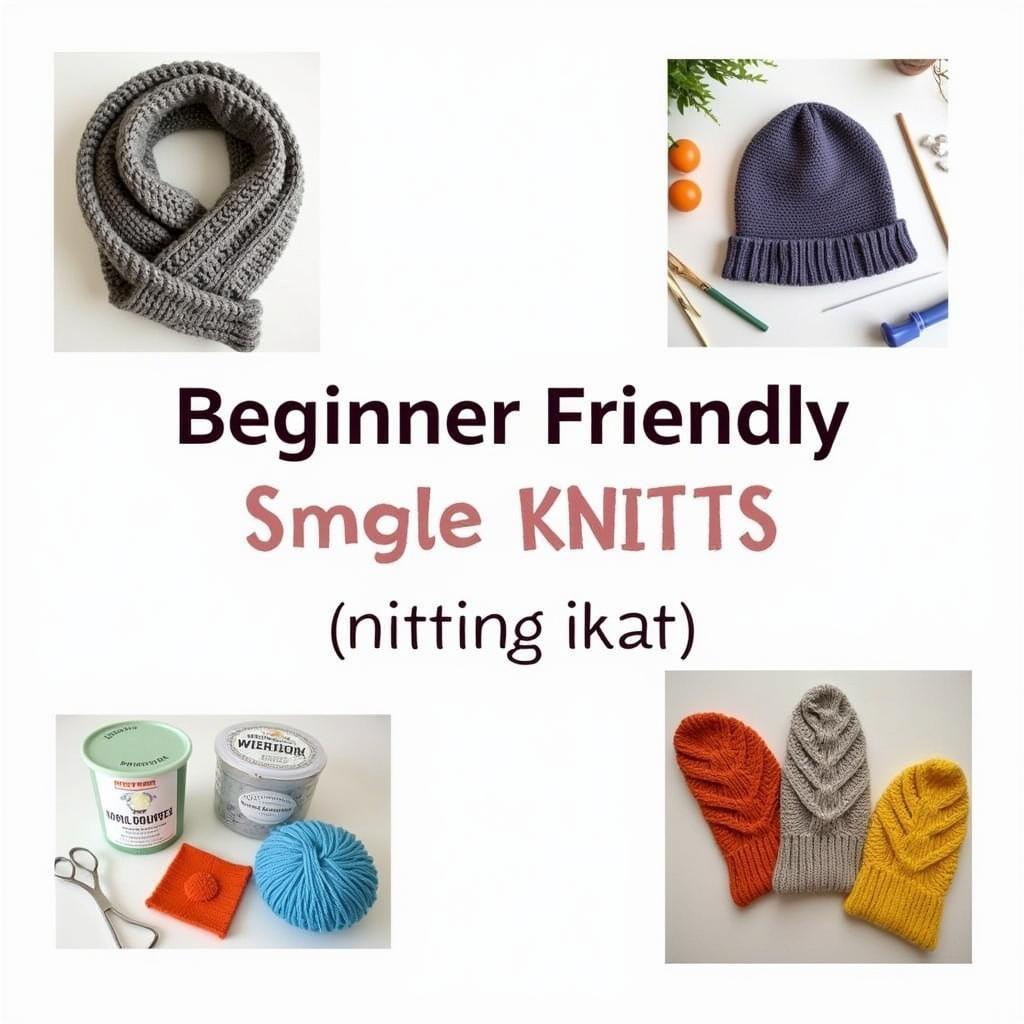 A selection of easy knitting kits suitable for beginners