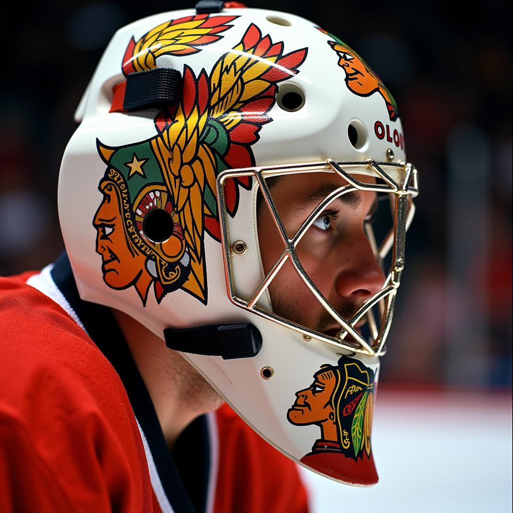 Eddie Belfour's Chicago Blackhawks Mask