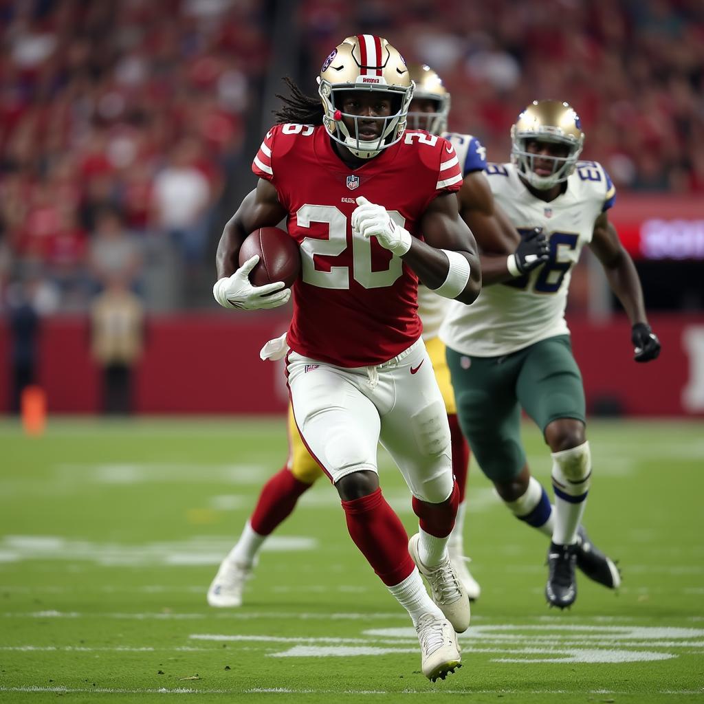 Edgerrin Cooper in action wearing his jersey