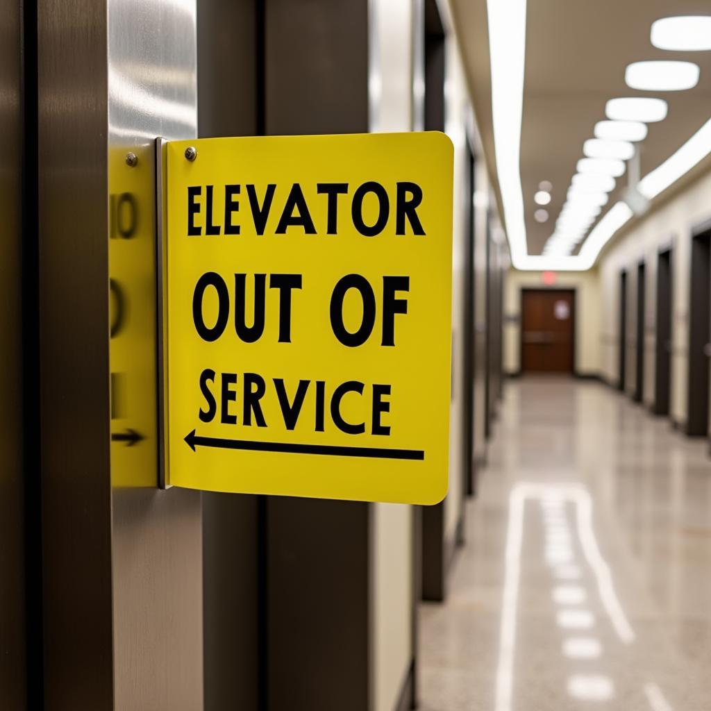 Elevator Out of Service Sign