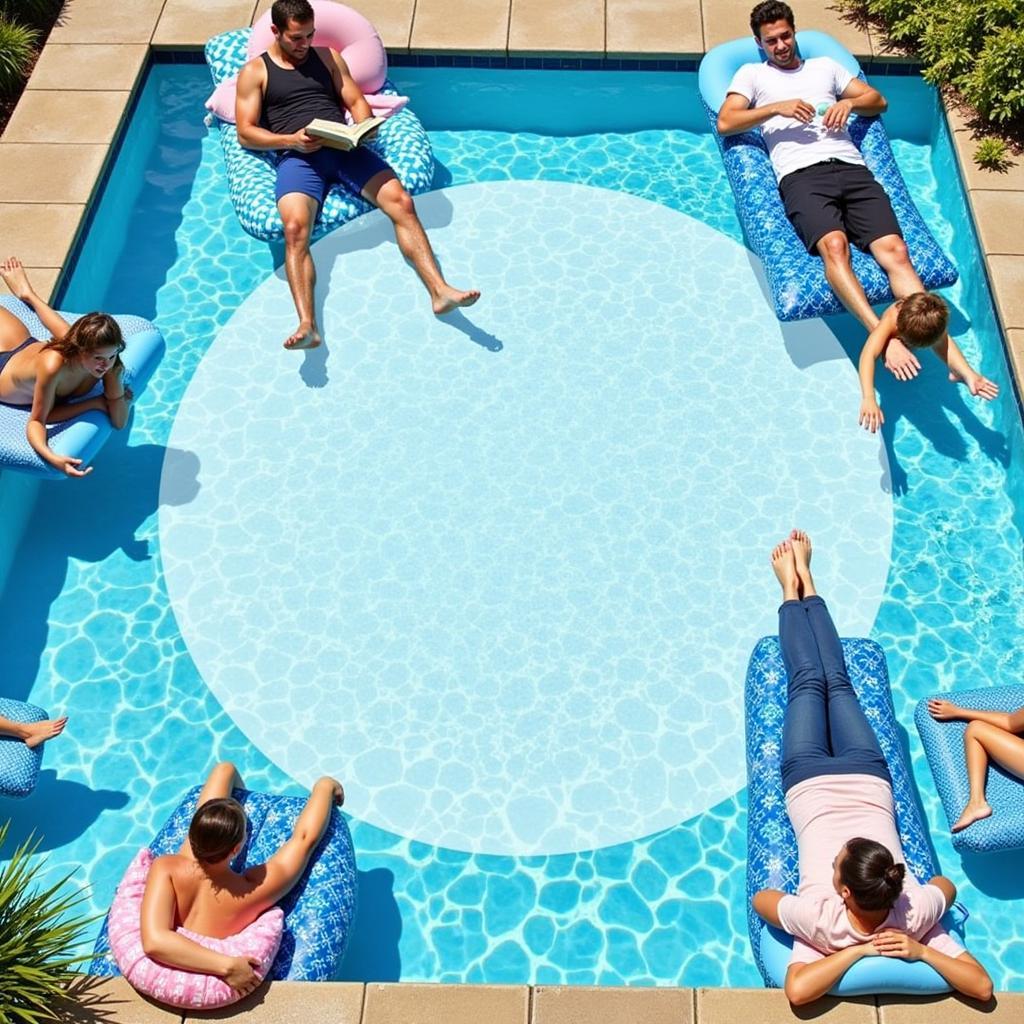 Relaxing on a Thick Pool Pad