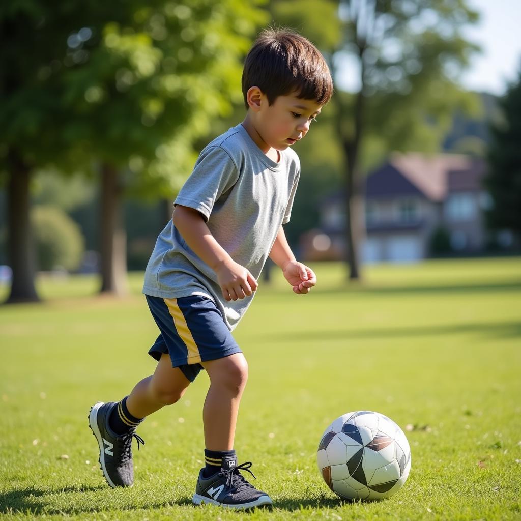 Evan Amaral training as a child