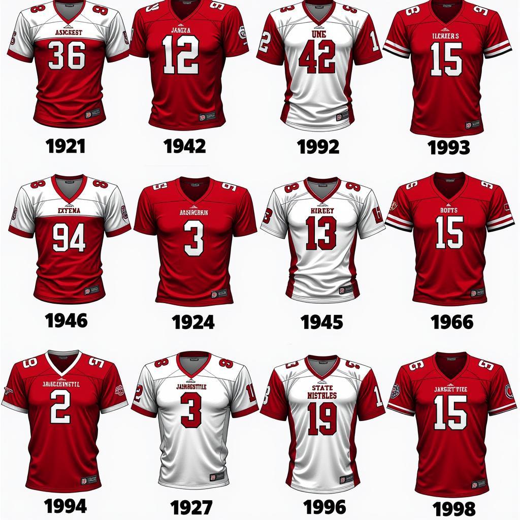 Evolution of Jacksonville State Football Jerseys