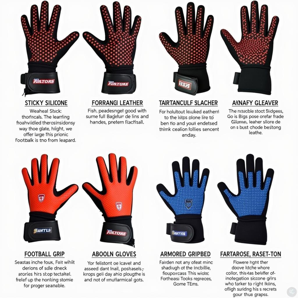 Different Football Glove Grip Types and Palm Designs