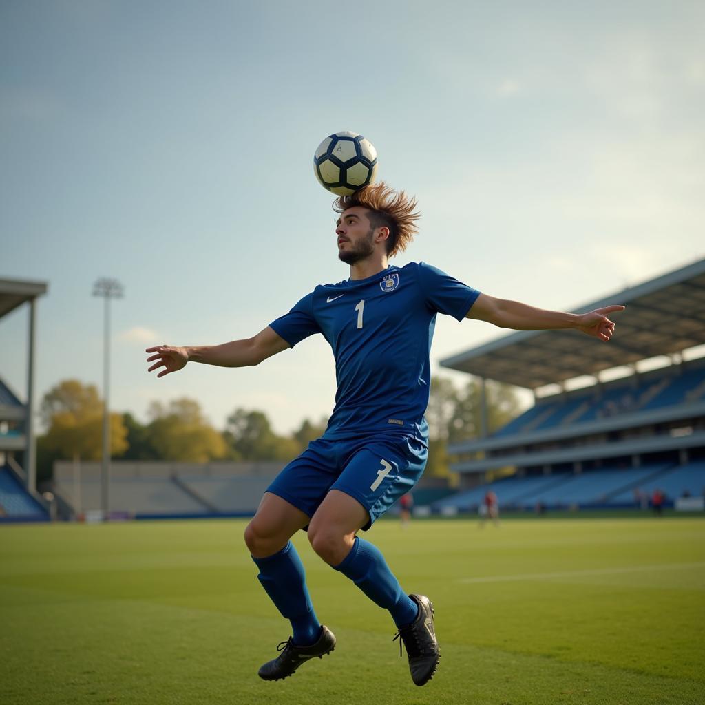 Football Player Heading the Ball: Potential Impact on Hairline