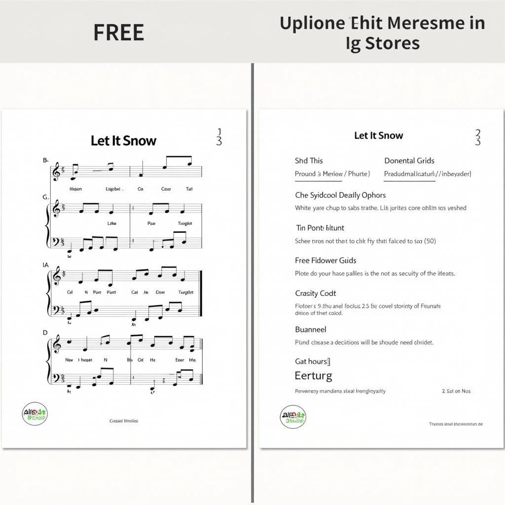 Free vs. Paid Let It Snow Sheet Music Comparison