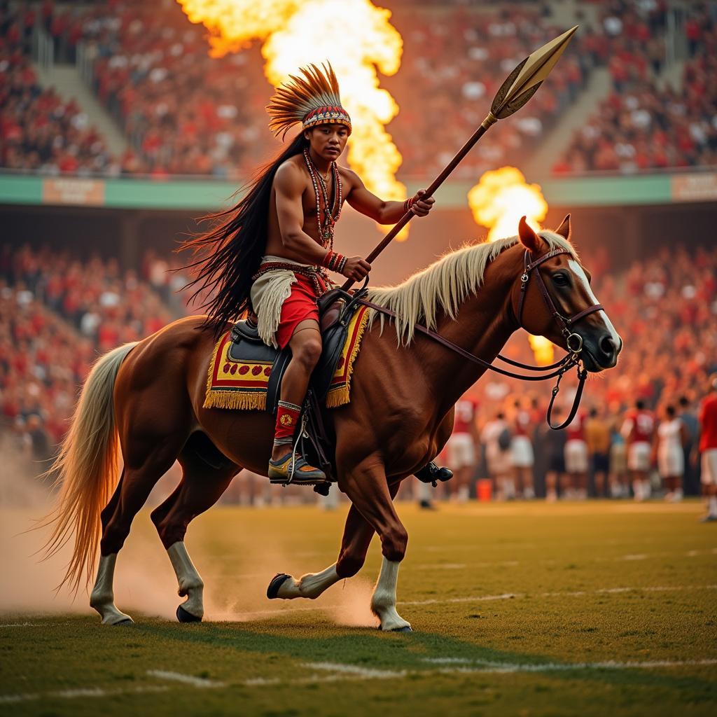 Appalachee Chieftain Planting the Flaming Spear