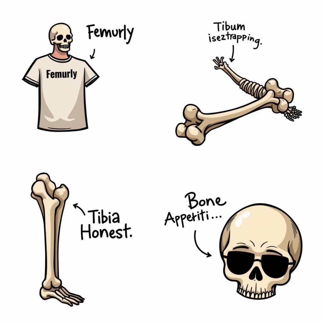 Funny bone name puns illustration