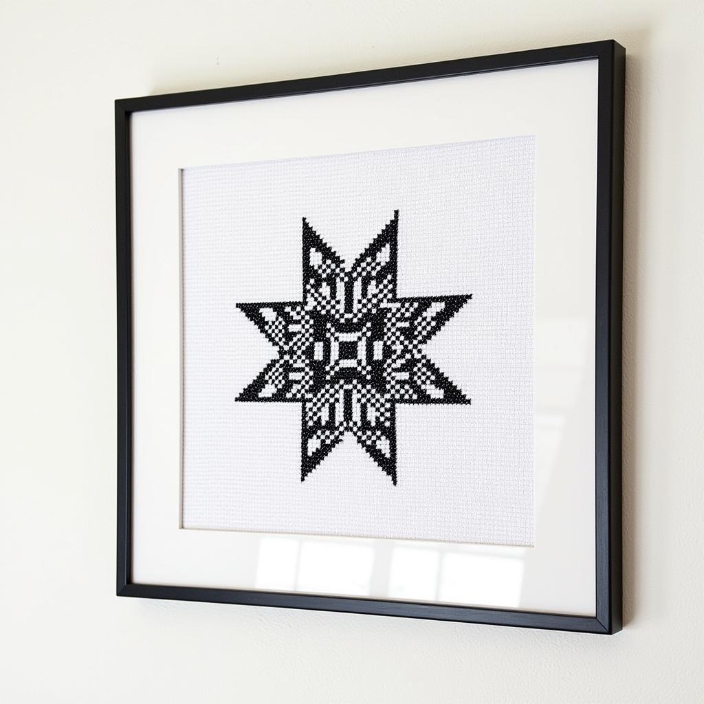 Geometric Black and White Cross Stitch Modern Design