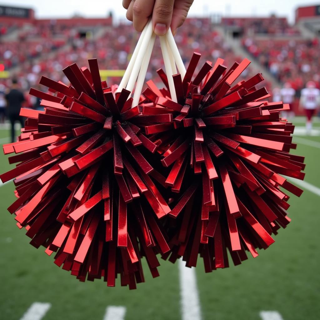 Classic Georgia Bulldogs Pom Poms in Red and Black