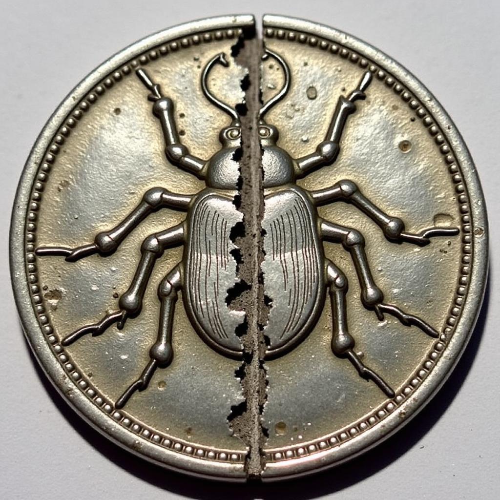 German Bug Coin with Off-Center Strike