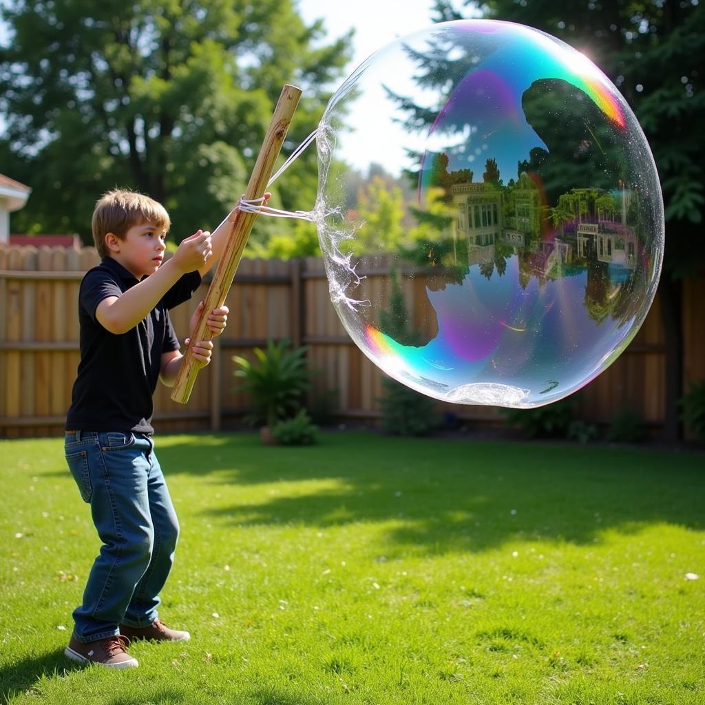 Giant bubbles in the backyard