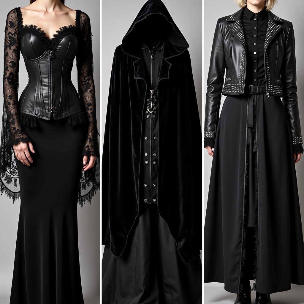 Variety of Goth Clothing in a Store