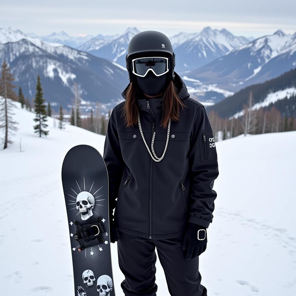 Goth Snowboarder Gear and Accessories