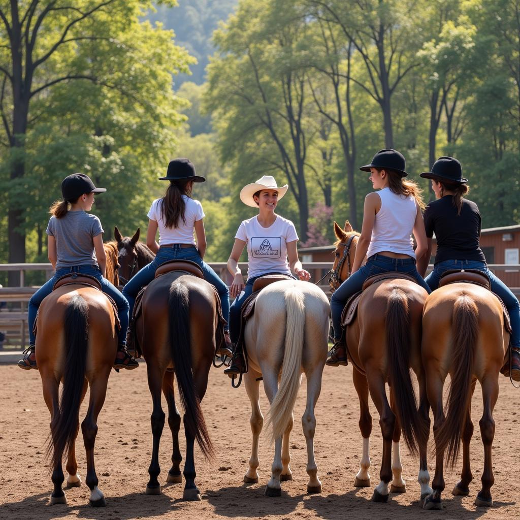 Group Circle Games on Horseback