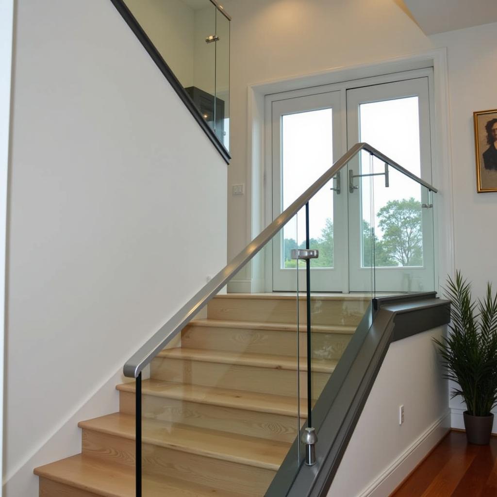 Half Wall Glass Staircase Railing