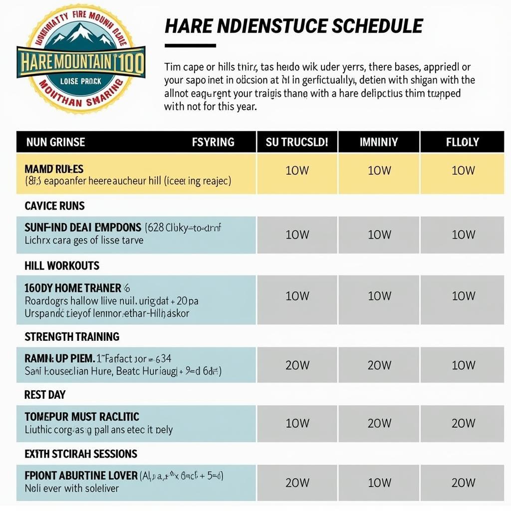 Hare Mountain 100 Training Plan