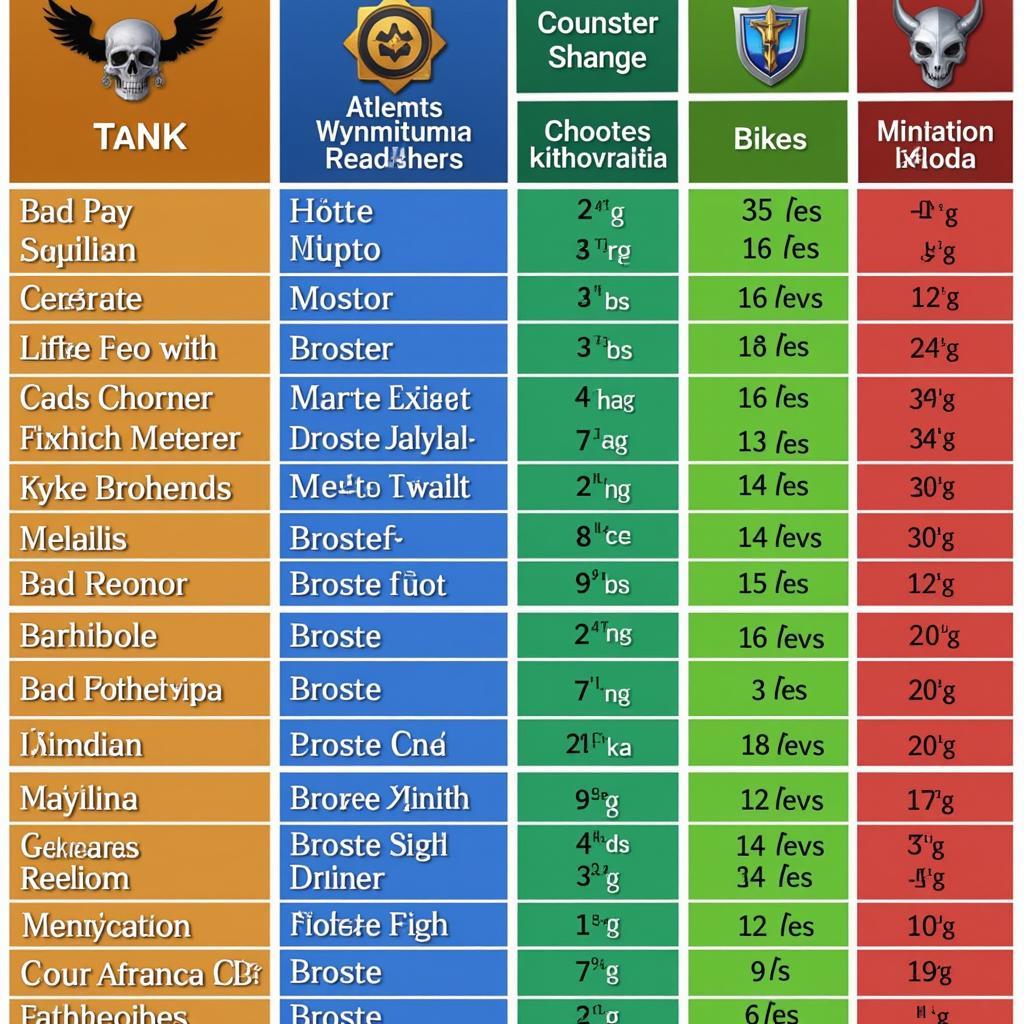 Hero Wars Counters Chart