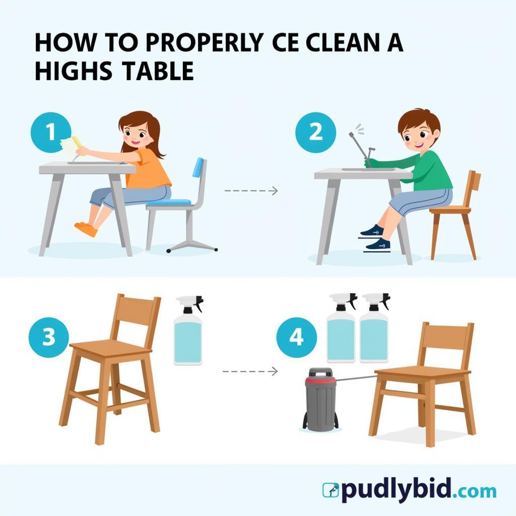 Cleaning a High Chair Table