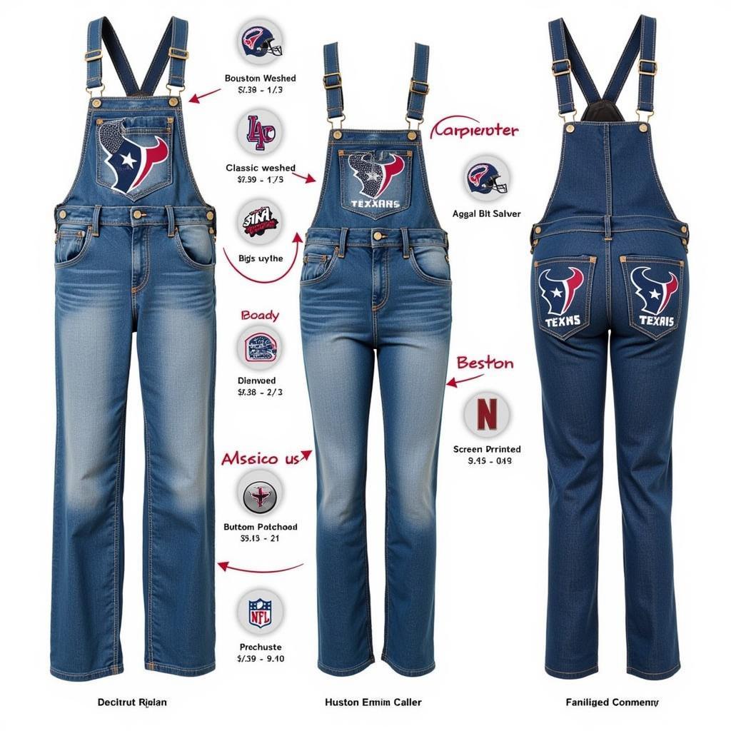 Houston Texans Overalls in Different Styles