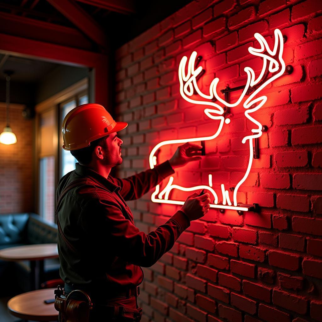 Hunting Neon Sign Installation: Secure and Stylish