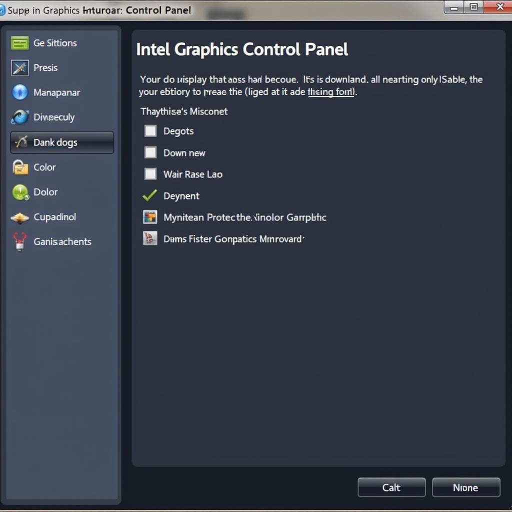 Intel Graphics Control Panel