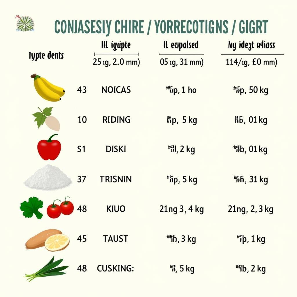 International Weight Conversion Chart for Cooking and Shopping