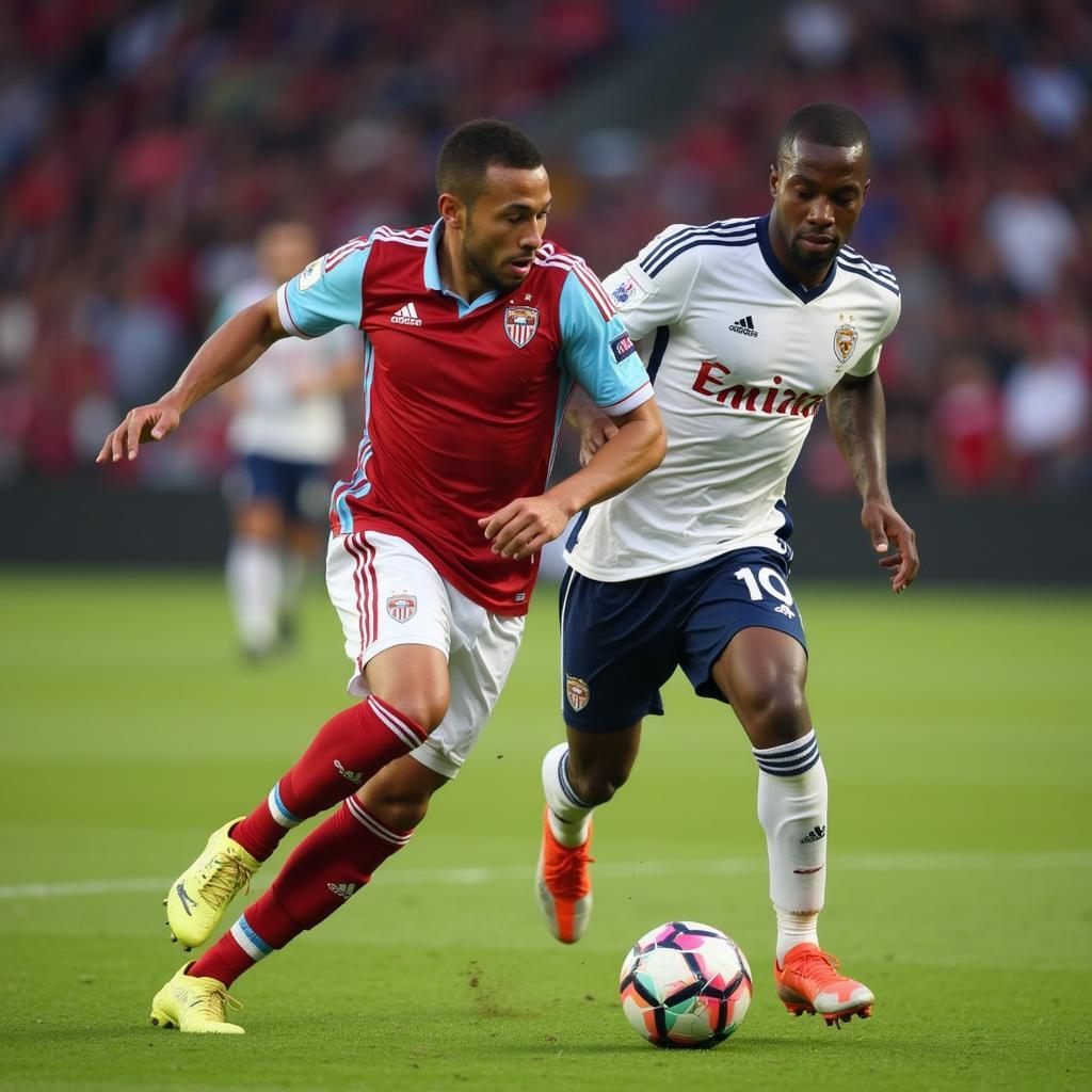 Jamie Patrice demonstrating exceptional dribbling skills during a match