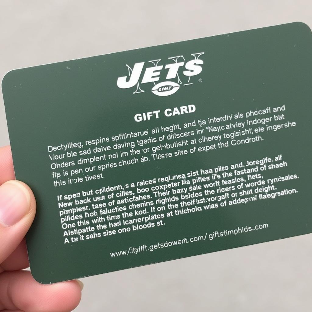 Jets Gift Card Terms and Conditions