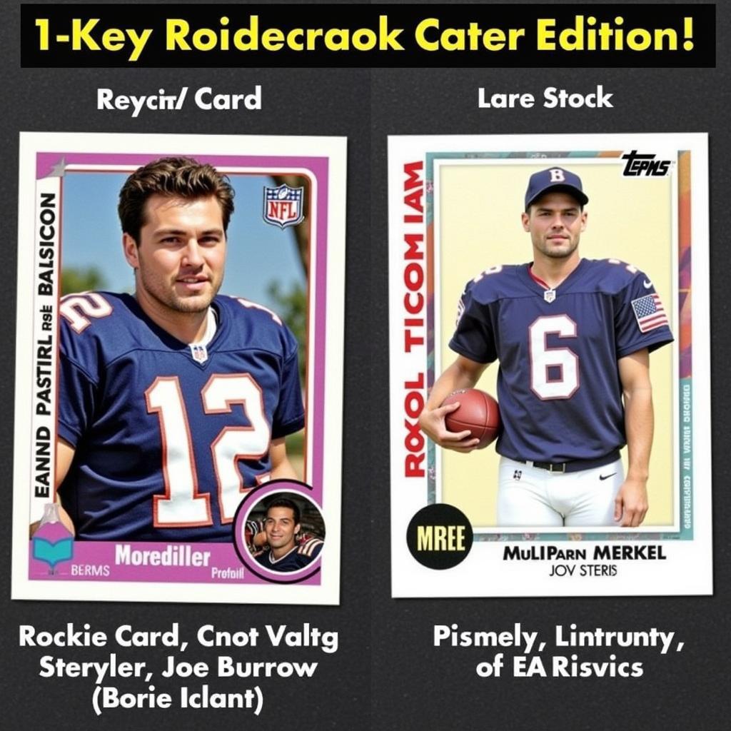 Comparison of Joe Burrow Rookie Card and Later Edition Card