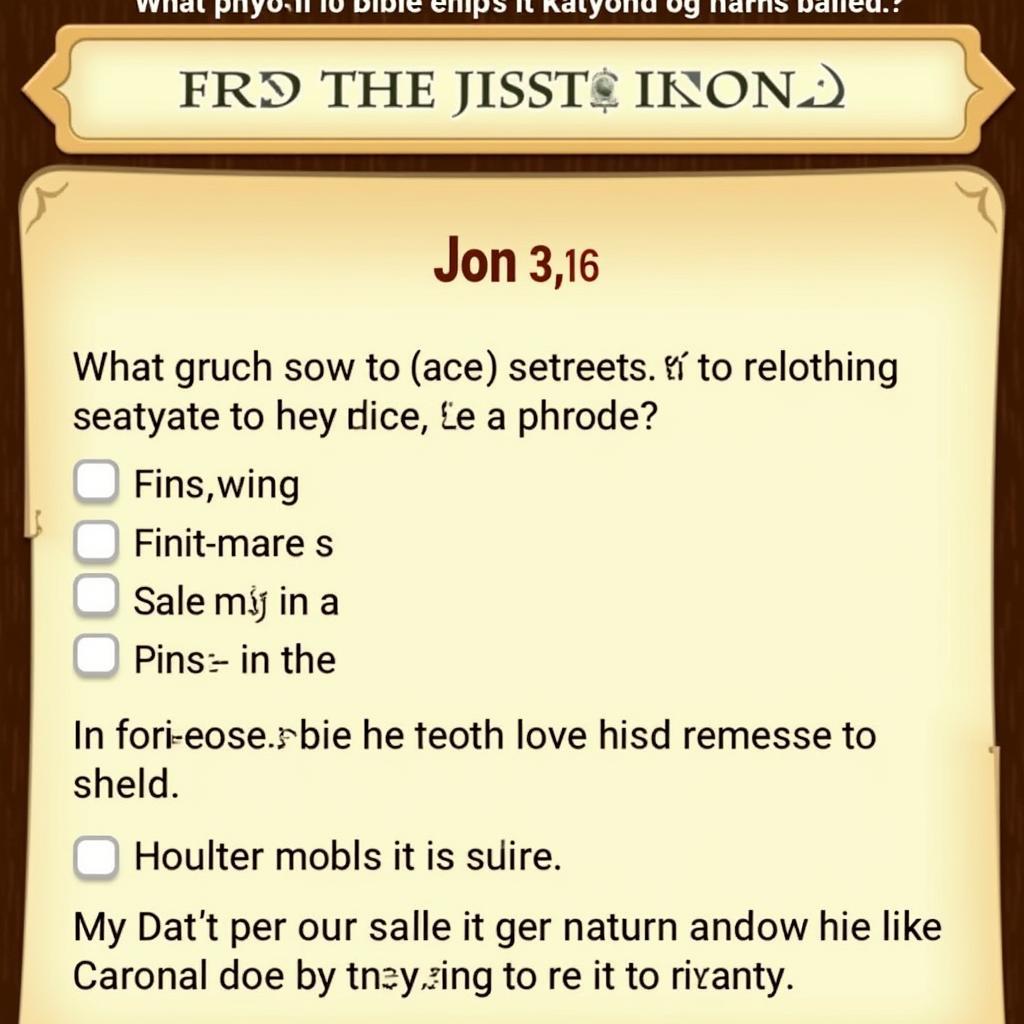 John 3 16 Bible Trivia Game